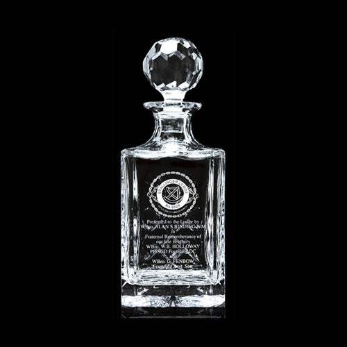 Cut Square Crystal Decanter Gift Boxed