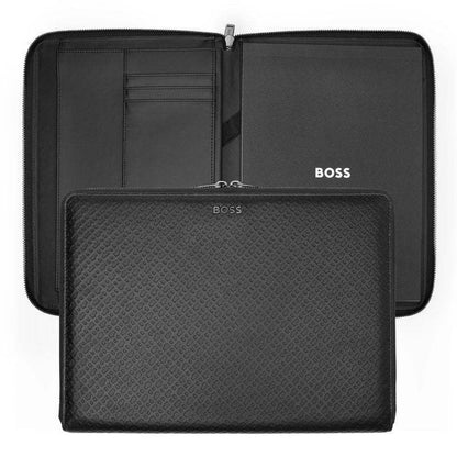 Monogram Zipped A4 Conference Folder by Hugo Boss