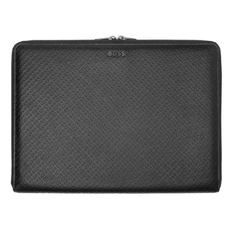 Monogram Zipped A4 Conference Folder by Hugo Boss