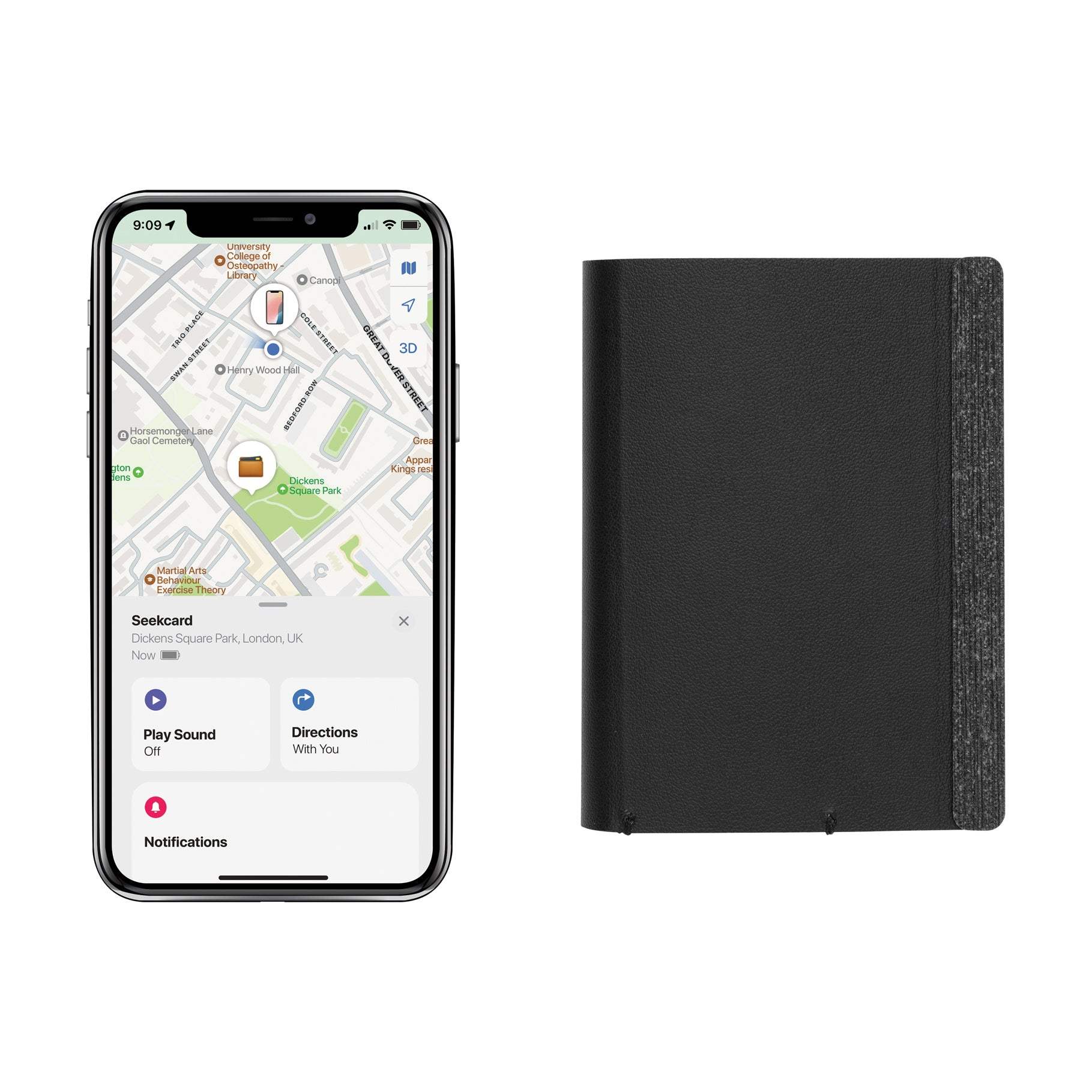 Seekcard RCS rpolyester card wallet with worldwide locating