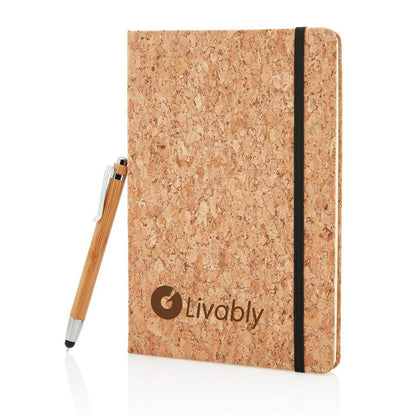 A5 Notebook with Bamboo Stylus Pen