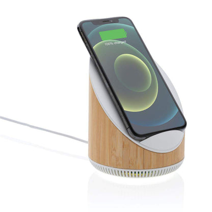 Bamboo 5W Speaker with 15W Wireless Charger