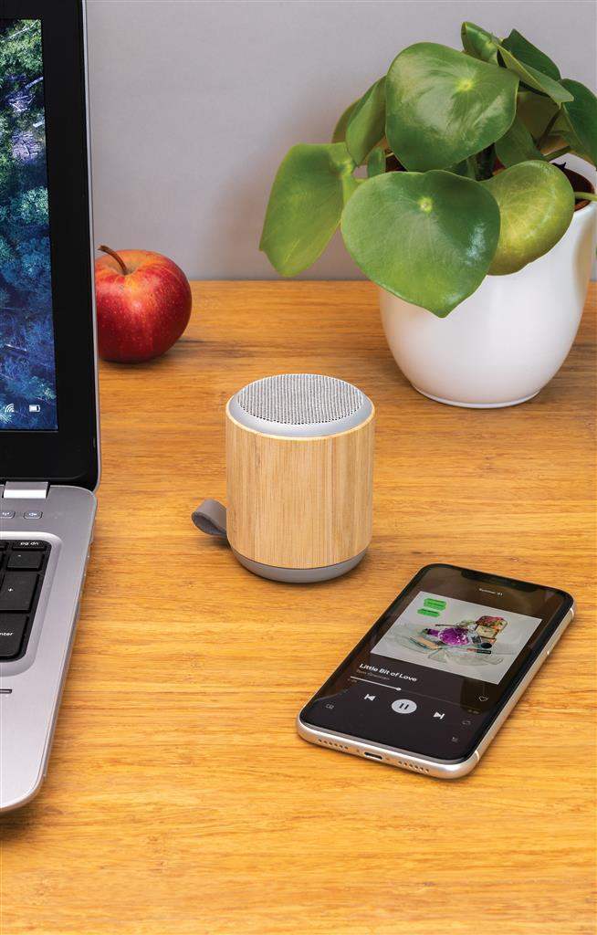 Bamboo and Fabric 3W Wireless Speaker