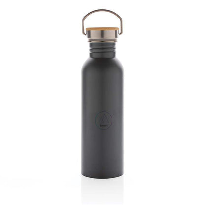 Modern Stainless Steel Bottle with Bamboo Lid