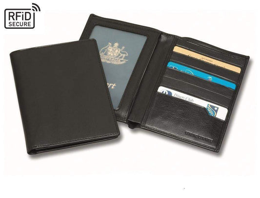 Sandringham Nappa Leather Deluxe Passport Wallet with RFID Protection